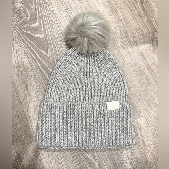 New The North Face Unisex Airspun Pom Beanie Hat TNF Light Grey Heather - Picture 3 of 4